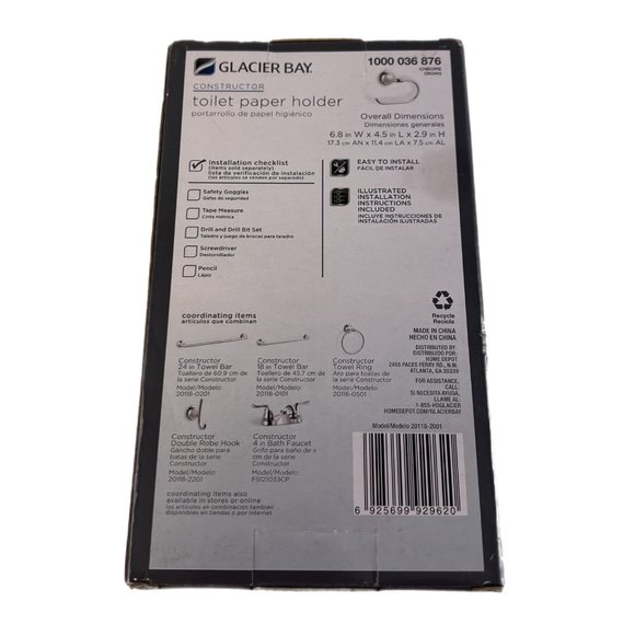 Glacier Bay Constructor Toilet Paper Holder Chrome Finish, NIB - Picture 3 of 4